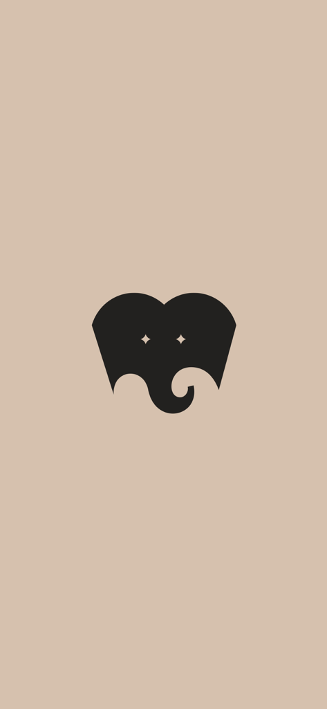 FidiKetabi app splash screen featuring a minimalist black elephant logo on a beige background