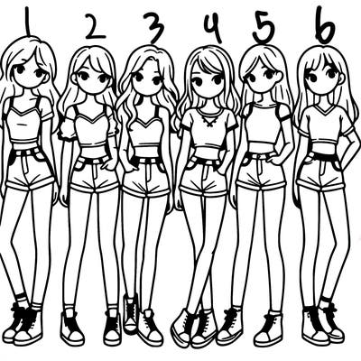 a group of girls wearing crop tops and shorts