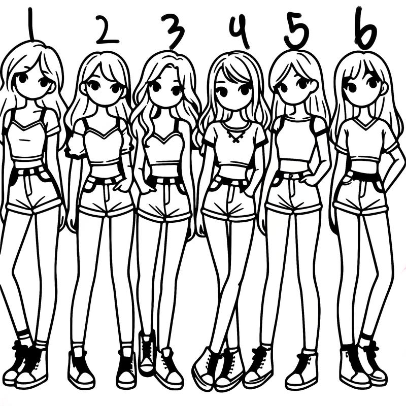 a group of girls wearing crop tops and shorts