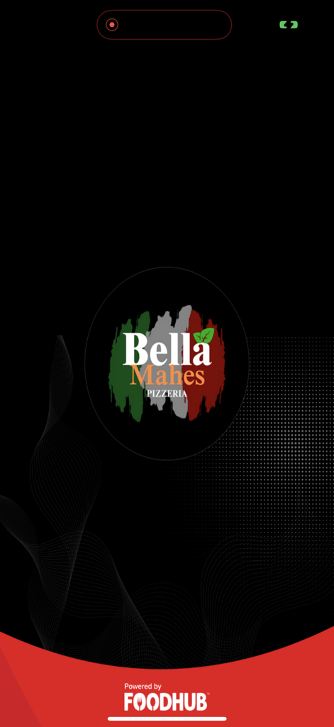 Bella Mahes Pizzeria - Bella Mahes Pizzeria mobile app splash screen featuring the restaurant logo with Italian flag colors