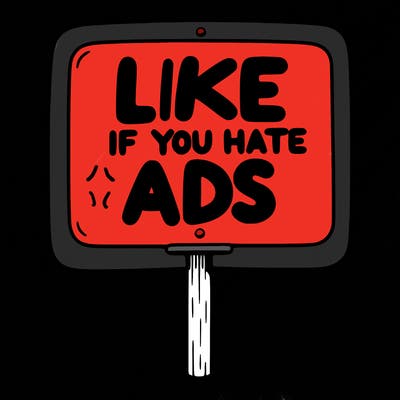 a sign that says like if you hate ads