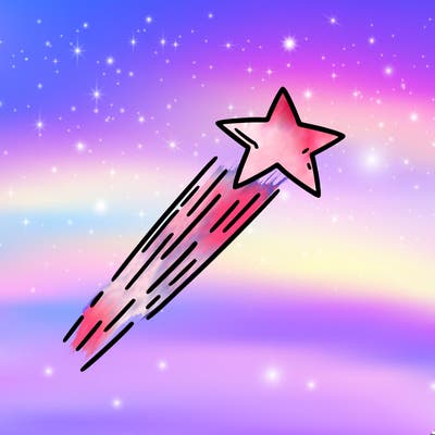 a shooting star in the sky