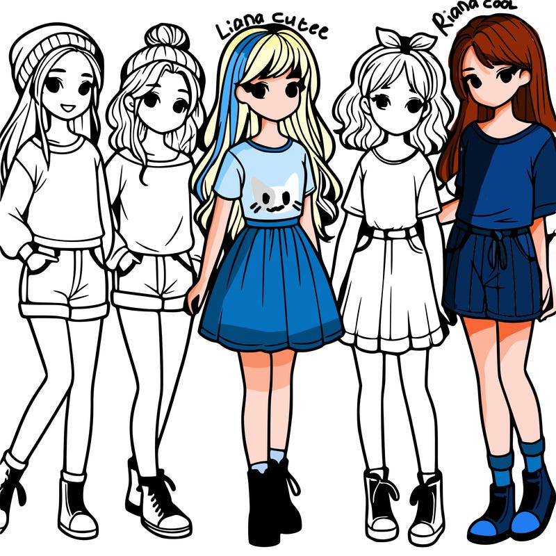 a group of five girls