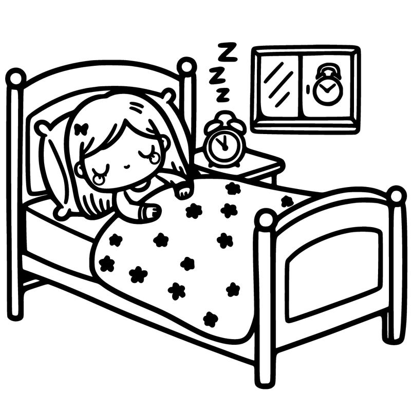 girl that goes to bed