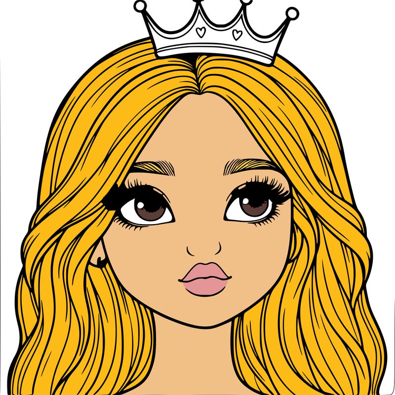 a realistic girl with a crown on
