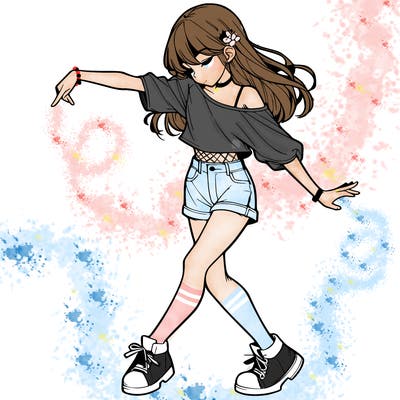 realistic girl danceing