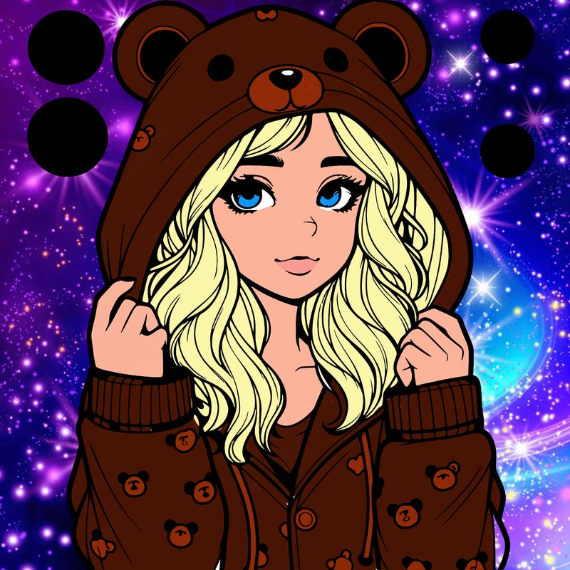 realistic girl in a animal pjs hoodie