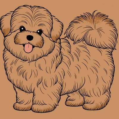 realistic fluffy dog