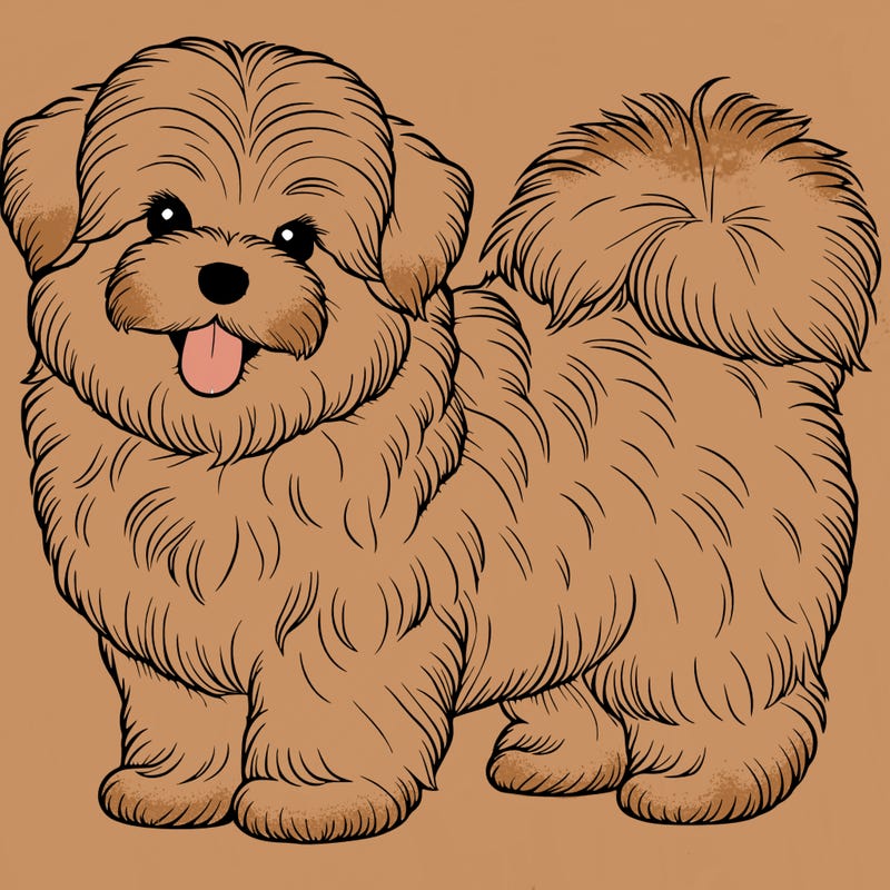 realistic fluffy dog