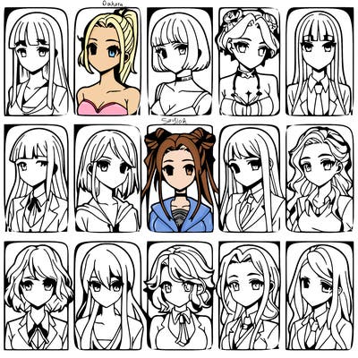 girls that look diffrent anime