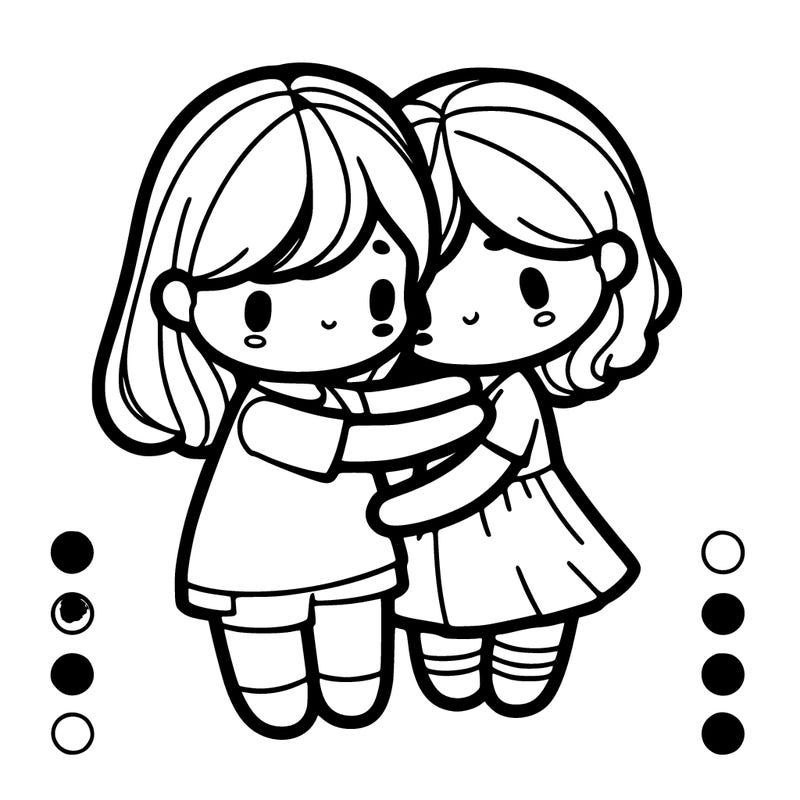 two girl hugging
