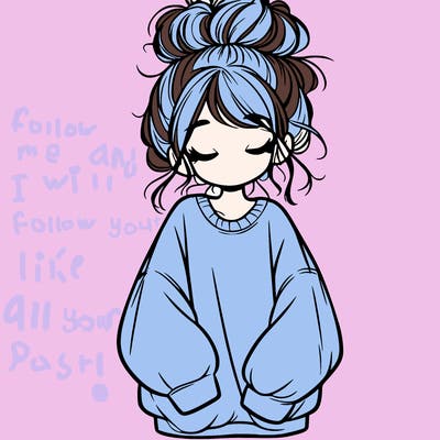 girl with baggy sweatshirt and messy bun