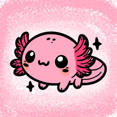 cute easy baby axolotl