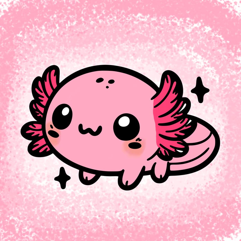 cute easy baby axolotl
