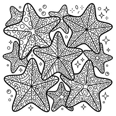 Explore the playful world of cushion stars with this dynamic Pop Art coloring page, bursting with intricate patterns. This unique template offers an engaging artistic challenge for all ages, perfect for a splash of creativity.