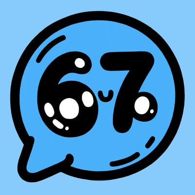 bubble that says 67