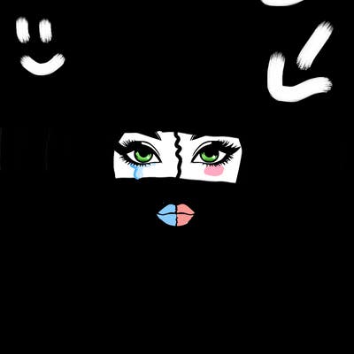 realistic girl with makeup on