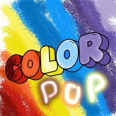 a sign that says color in bubble writing
