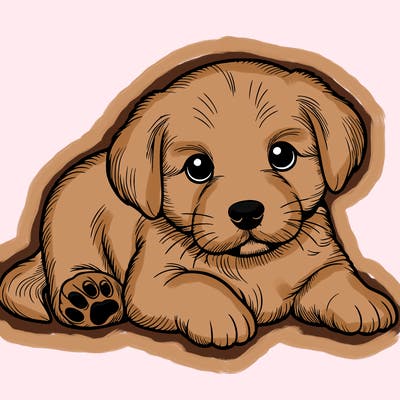 a cute realistic puppy