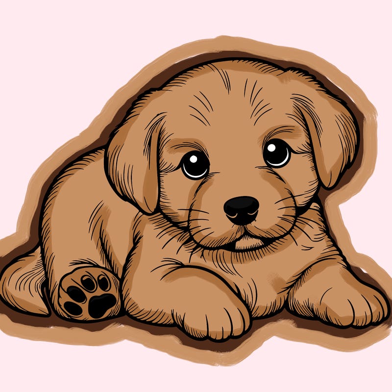 a cute realistic puppy