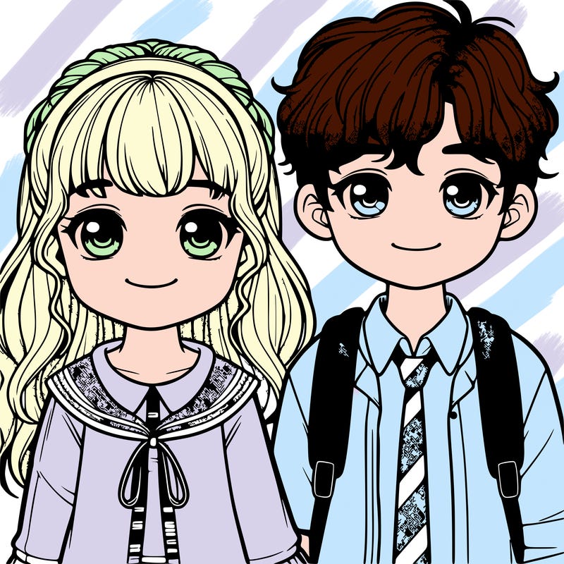 realistic boy and girl