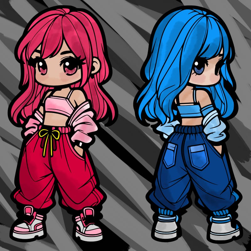 girl in crop top and baggy pants