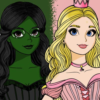 elfaba and glinda realistic girls