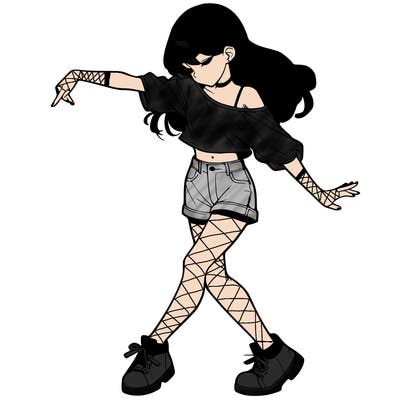 realistic girl danceing