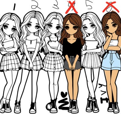 a group of girls realistic