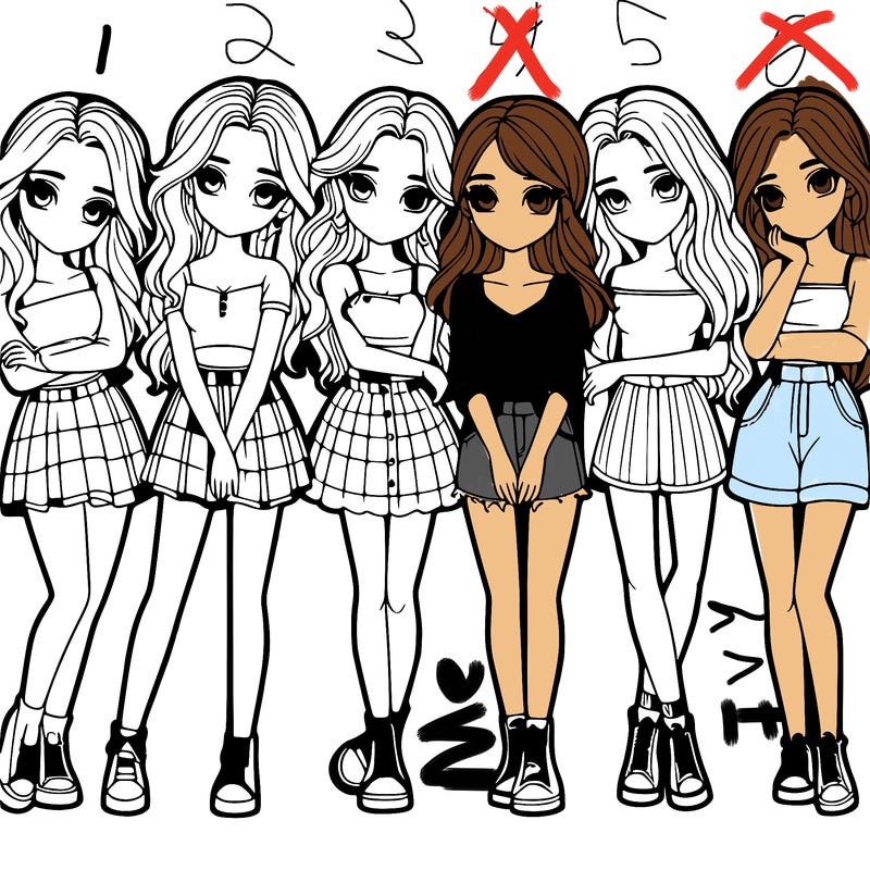 a group of girls realistic