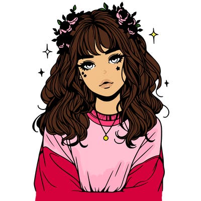 aesthetic girl realistic