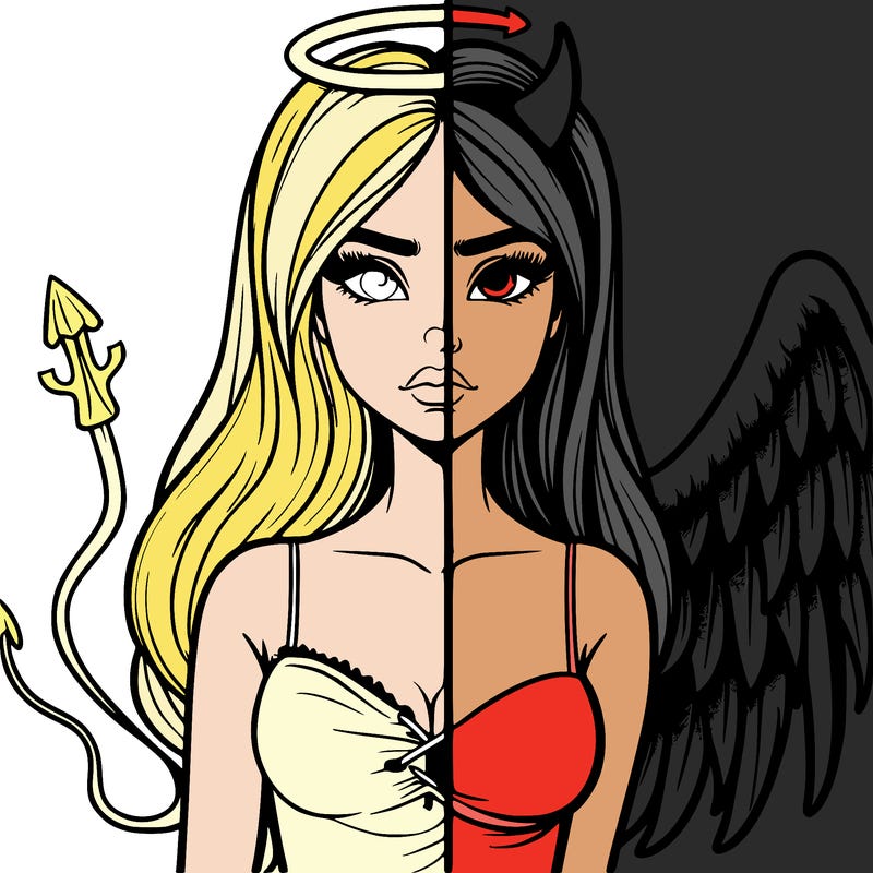 devil vs angel realistic girl