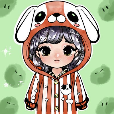 realistic girl in dog pjs