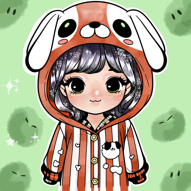 realistic girl in dog pjs