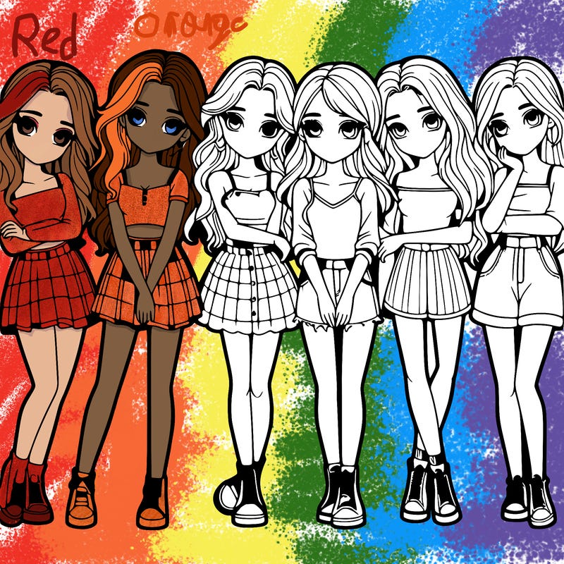 a group of girls realistic