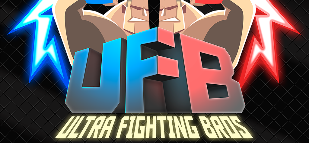 UFB Ultra Fighting Bros logo with cartoon fighters and lightning bolts