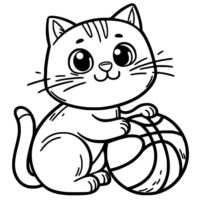 cat with basketball