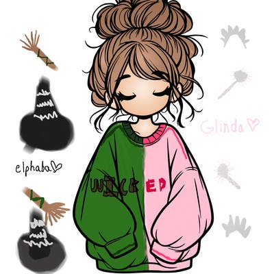 girl with baggy sweatshirt and messy bun