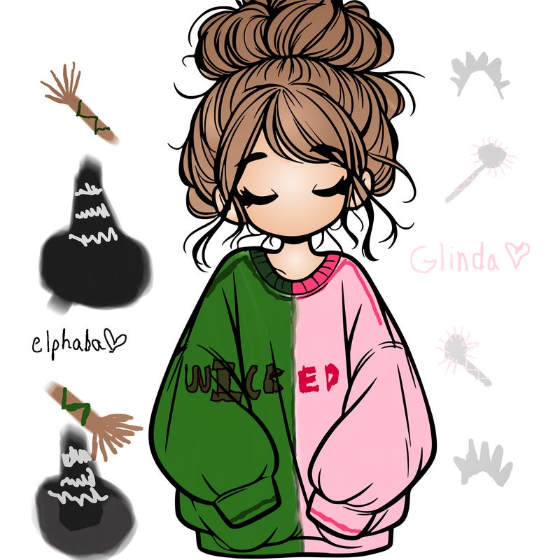 girl with baggy sweatshirt and messy bun