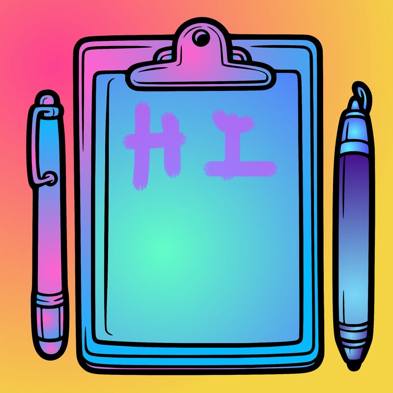 blank clip board with pen