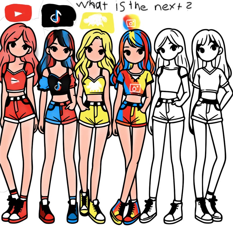 a group of girls wearing crop tops and shorts