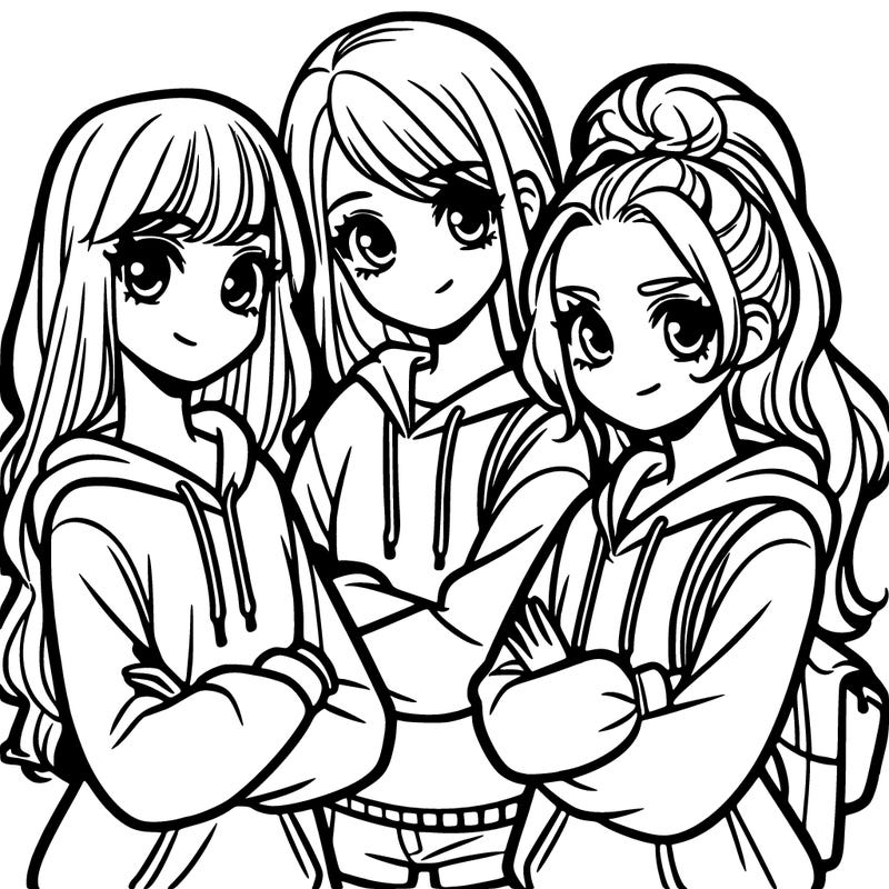 teenage girls with sweat shirts