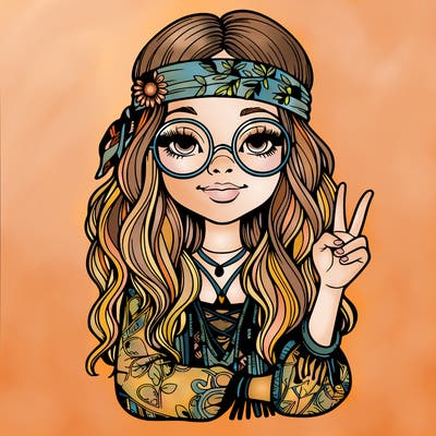 hippie girl realistic