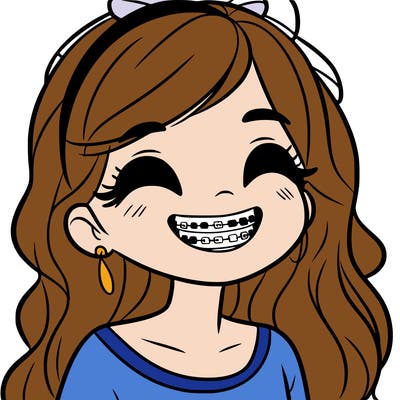 a girl with braces