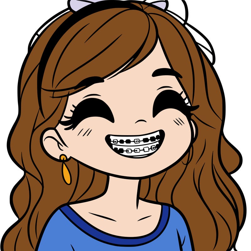 a girl with braces