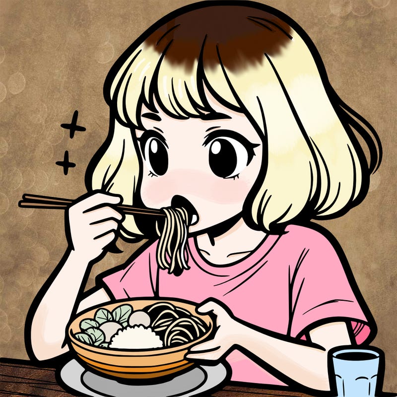 a girl eating food
