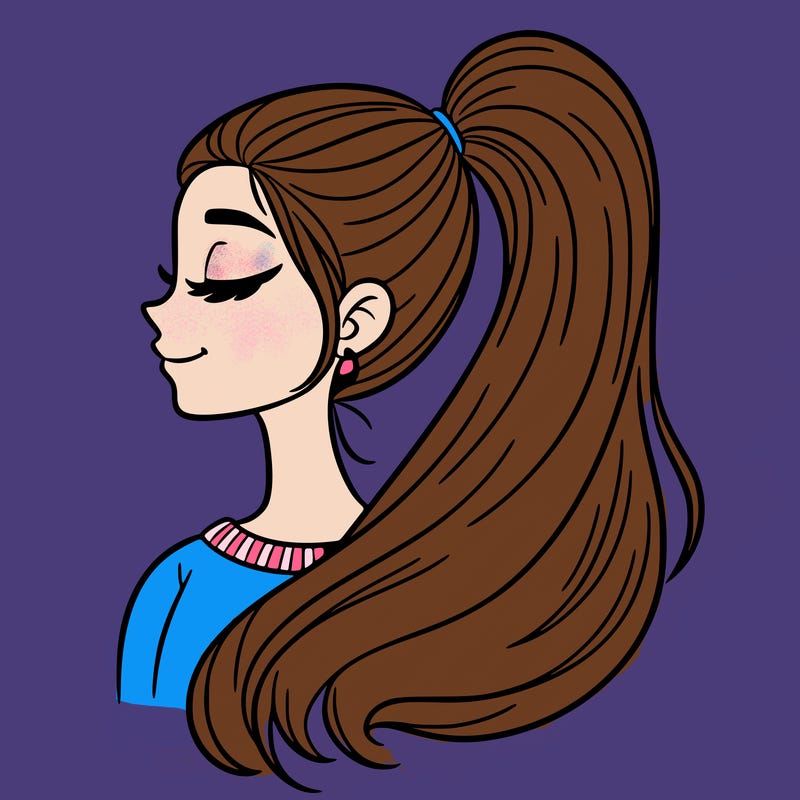 woman with a high ponytail