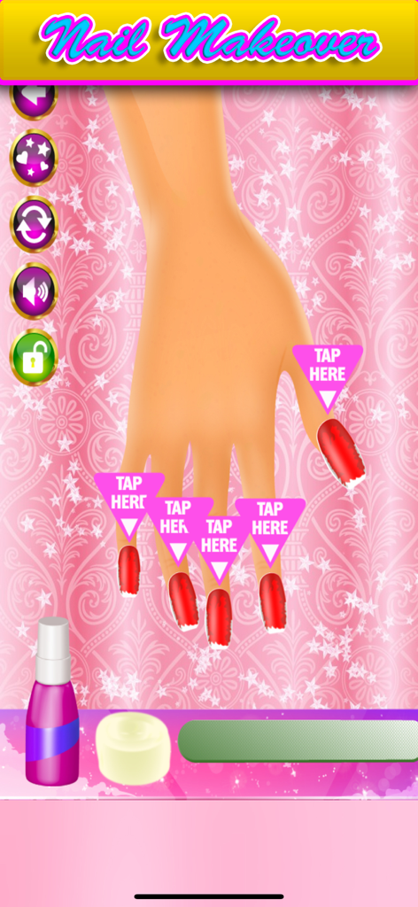 Princess Nail Spa & Salon - Pantalla de cambio de imagen de Princess Nail Spa con herramientas de mano y belleza.