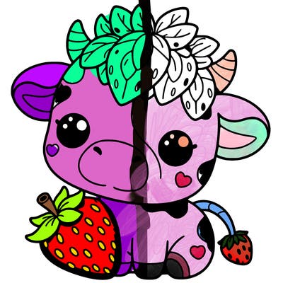 cute strawberry cow