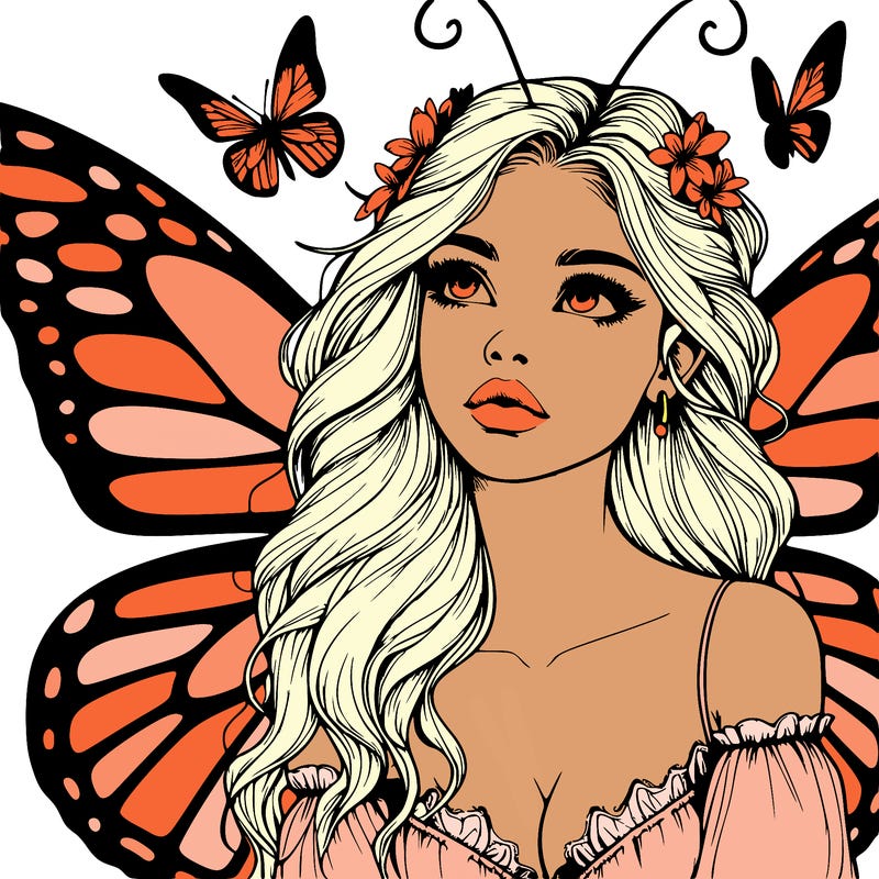 butterfly fairy realistic girl